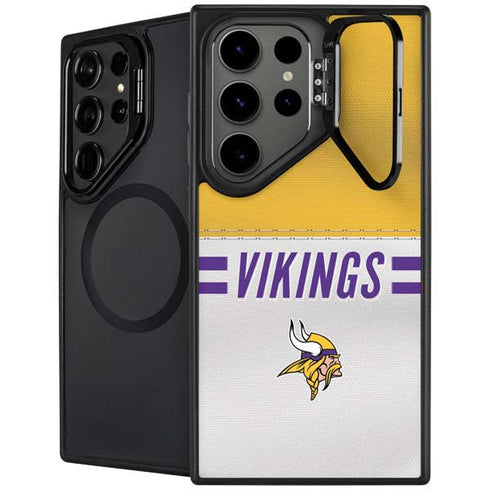 NFL Minnesota Vikings White Striped Galaxy S25 Ultra Kickstand Case